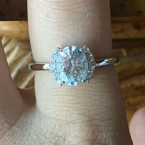 Natural Aquamarine Sterling Silver Ring Size 9